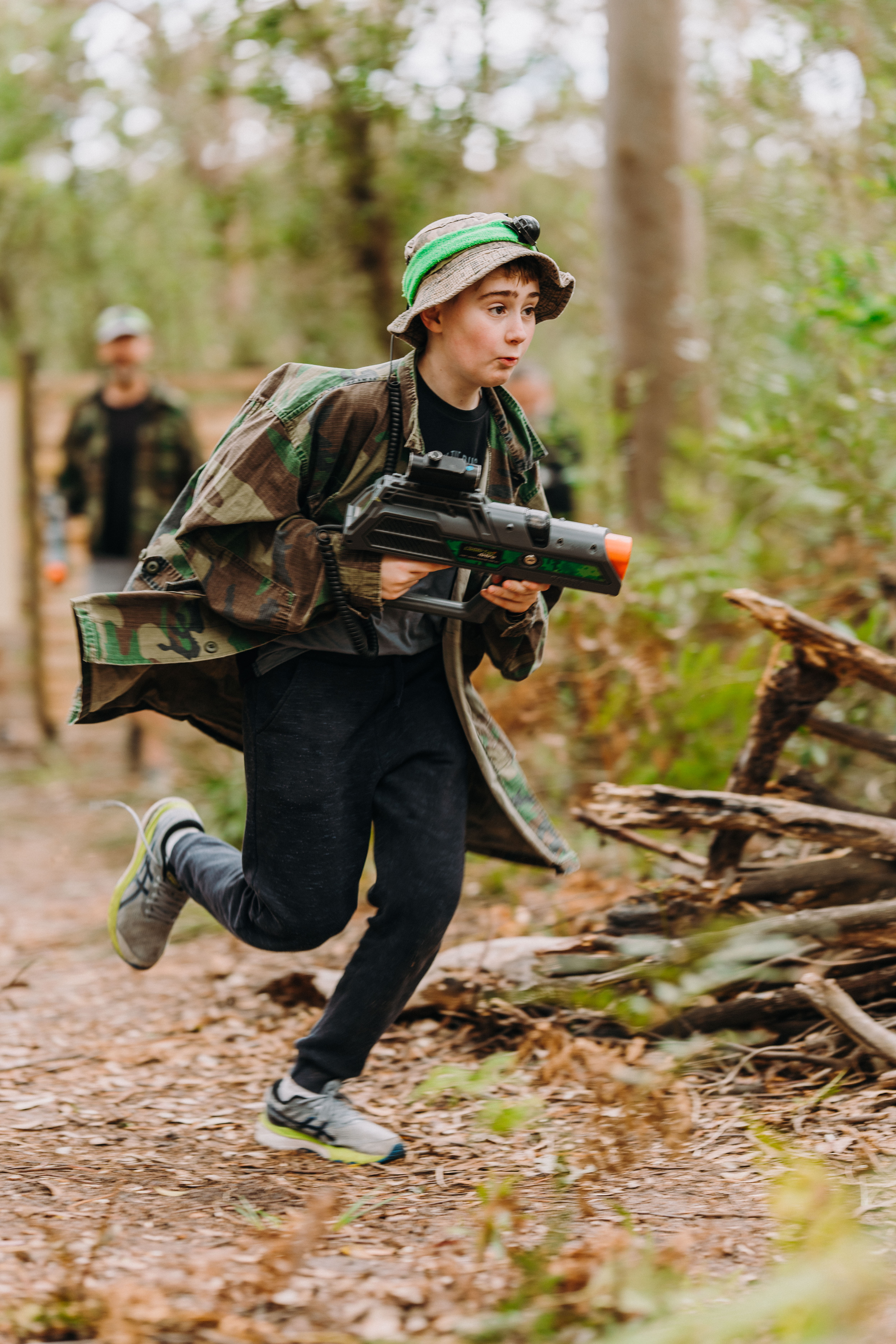 Battlezone Laser Tag arena overview — 2-acre outdoor bushland course, Salt Ash NSW